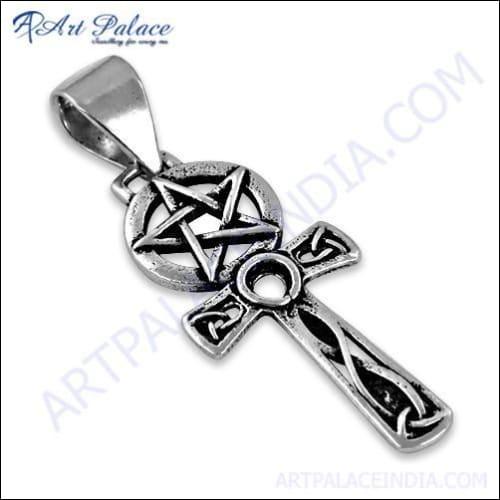 A 925 sterling silver simple religious pendant showcasing its elegant design and high-quality craftsmanship.