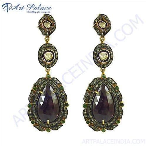 Elegant 925 Sterling Silver Victorian Jewelry with gold plating and diamond accents, showcasing intricate designs.