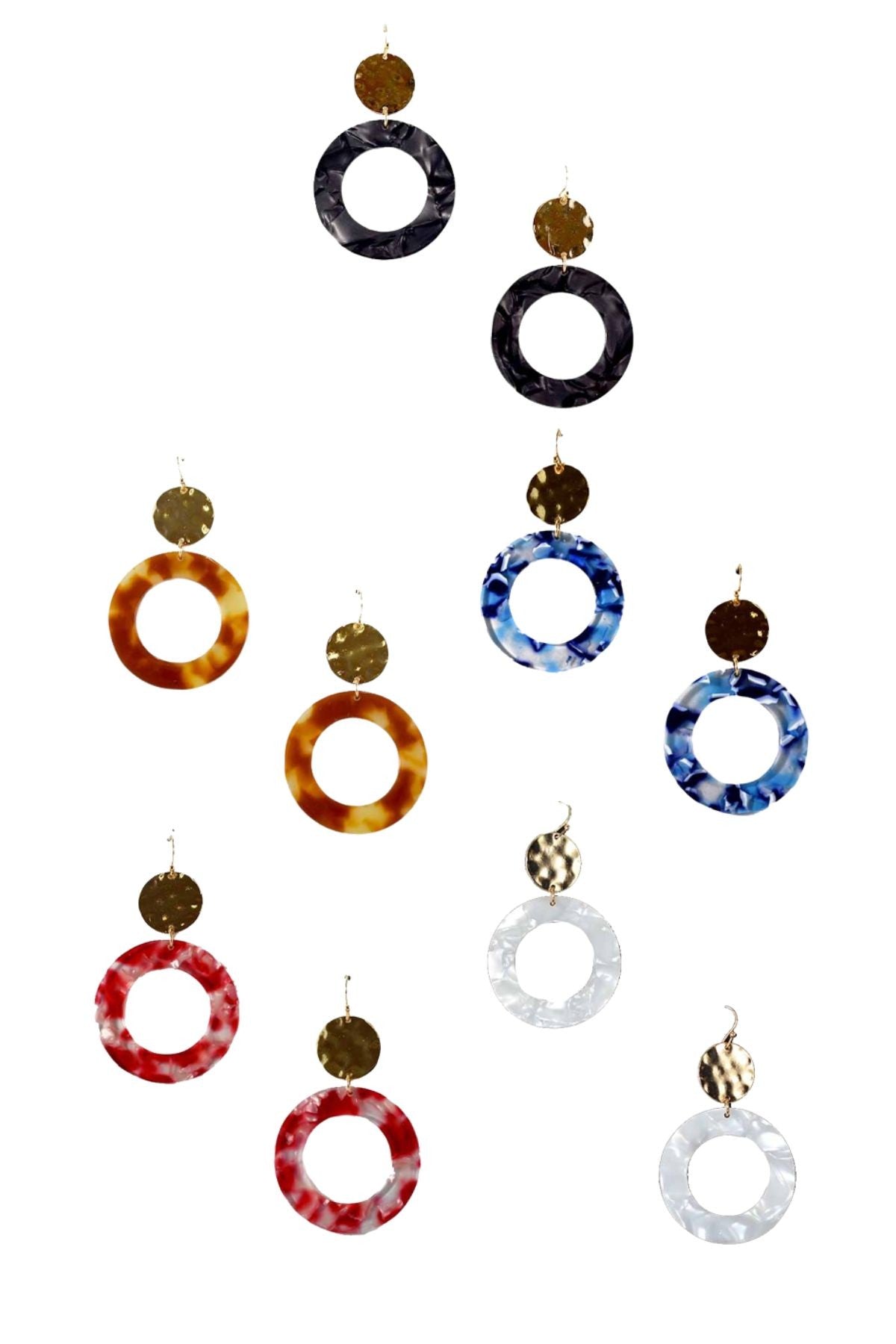 Elegant Acetate Earring with a 2.5 inch drop, featuring a fish hook design.