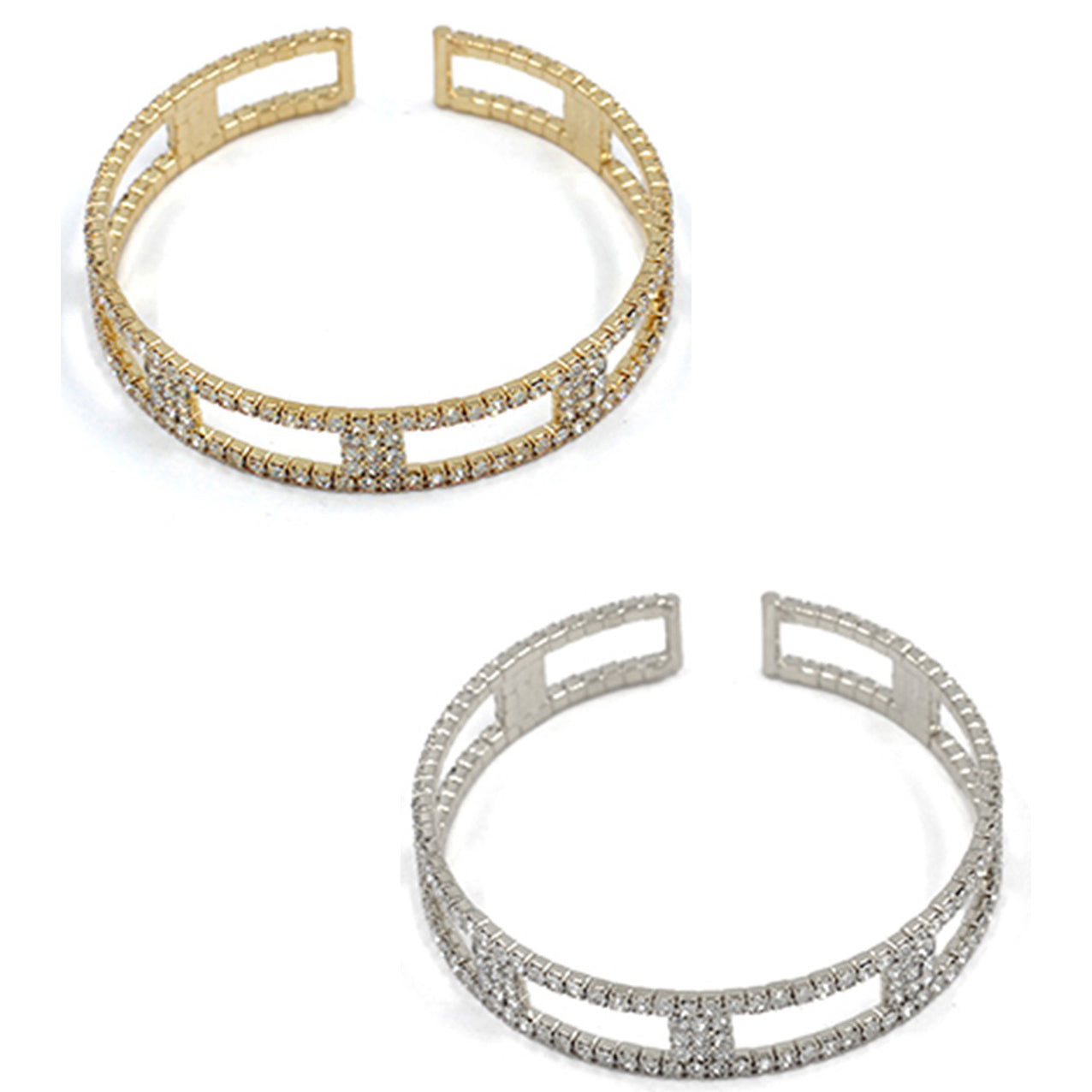 Adjustable Cuff Wrap Crystal Bracelet featuring elegant crystal embellishments and a stylish cuff design.