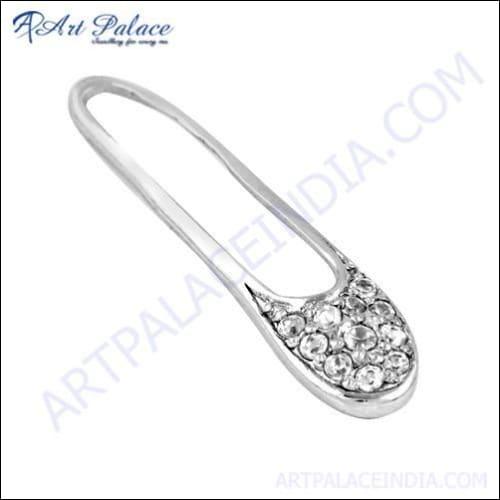 Antique style silver pendant featuring cubic zirconia gemstones, showcasing vintage elegance and intricate design.