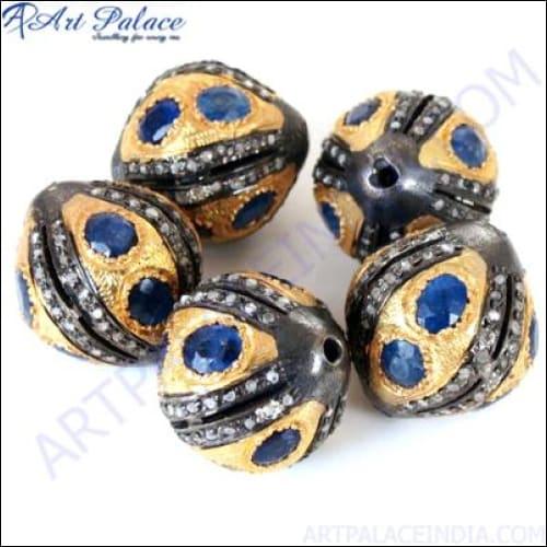 A collection of Artisanal Victorian Diamond Beads showcasing intricate craftsmanship and elegant designs, perfect for unique jewelry creations.
