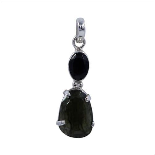 Beautiful Chintamani Moldavite 925 Silver Gemstone Pendant showcasing intricate silver design and vibrant gemstones.
