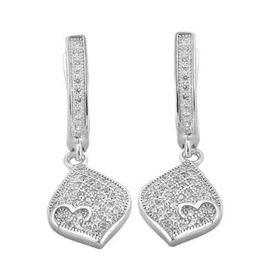 Beautiful Style Cubic Zirconia Stone 925 Silver Earrings showcasing sparkling stones and elegant design.