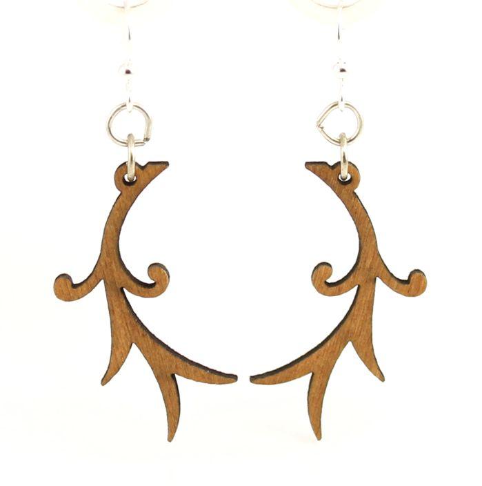 Branch Blossoms #107 earrings made from sustainably sourced wood in Fresh Wood color, featuring hypoallergenic silver-finished ear wires.