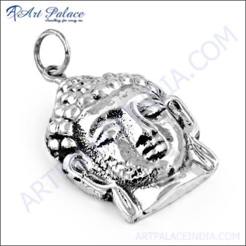 Buddha 925 Sterling Silver Pendant featuring a minimalist design with a serene Buddha figure, showcasing elegance and spirituality.