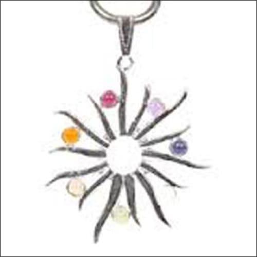 Chakra Multi-Gemstone 925 Silver Pendant featuring vibrant gemstones representing energy centers.