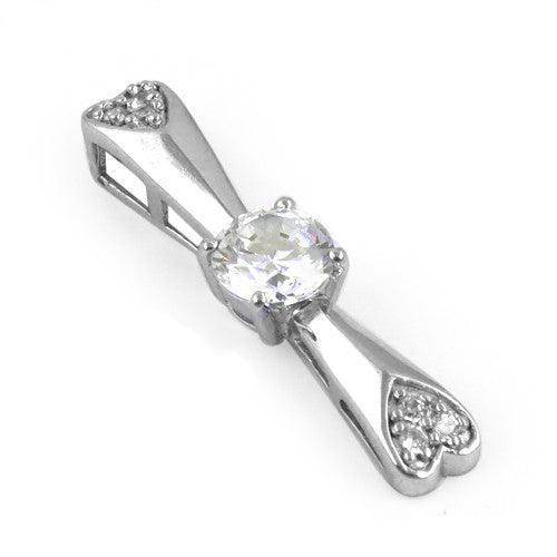 Charming Cubic Zircon Gemstone 925 Silver Pendant showcasing a dazzling cubic zircon gemstone set in a luxurious silver frame.