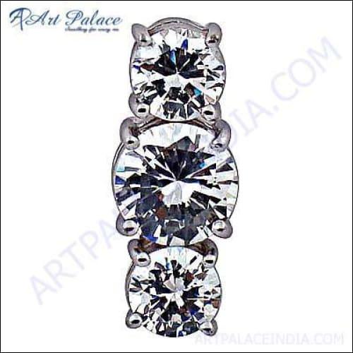 Charming Flower Style Cubic Zirconia Gemstone 925 Silver Pendant featuring a delicate flower design with sparkling cubic zirconia stones.