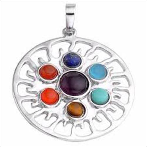 Classic Multi-Gemstone 925 Silver Pendant featuring vibrant gemstones set in a high-quality silver frame, showcasing exquisite craftsmanship.
