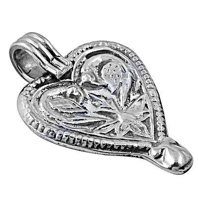 Cool Heart Shape Plain 925 Silver Pendant showcasing a sleek heart design, crafted from high-quality 925 silver.