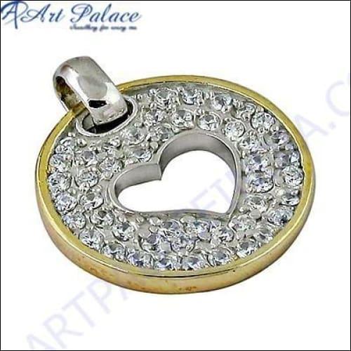 Creative CZ Gemstone Gold Plated 925 Silver Pendant showcasing intricate design and luxurious gold finish.
