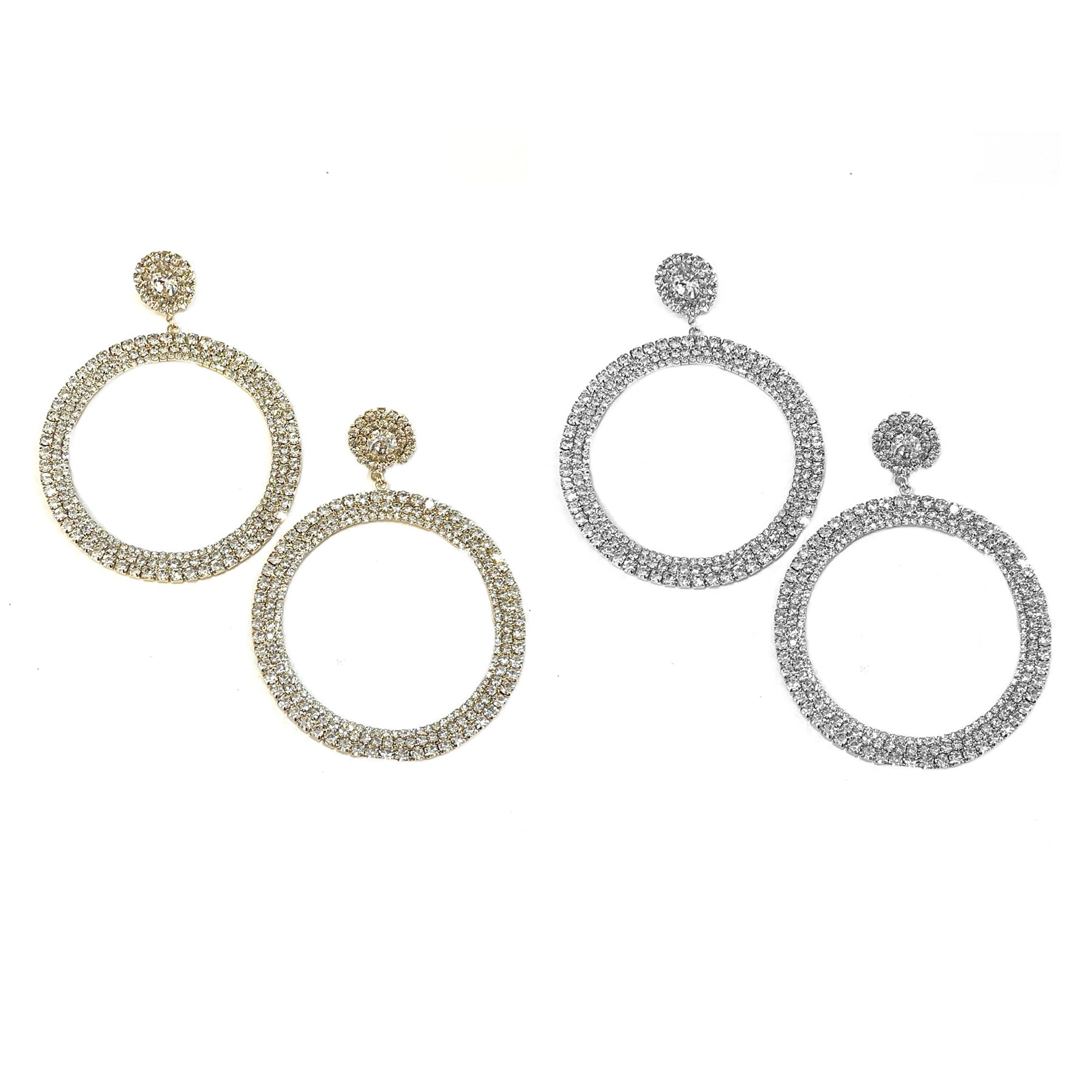 Elegant crystal drop earrings with a 3.5-inch drop length, featuring a secure post back closure, perfect for any occasion.