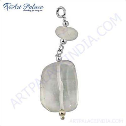 Crystal Rainbow Moonstone Gemstone Silver Pendant showcasing its unique colors and elegant design, perfect for stylish jewelry lovers.