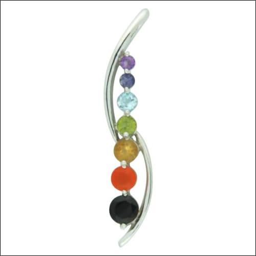 Designer Fancy Multi-Gemstone 925 Silver Pendant showcasing vibrant gemstones set in elegant silver design.