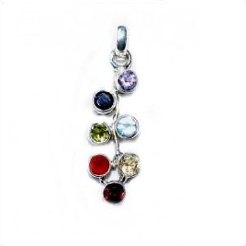 Designer Leaf Multi Gemstone 925 Silver Pendant featuring a unique leaf design with vibrant multi gemstones set in high-quality sterling silver.