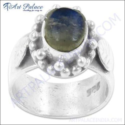 Elegant Designer Rainbow Moonstone Silver Ring showcasing a stunning gemstone set in high-quality silver, perfect for any occasion.
