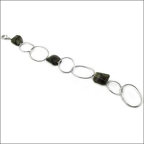 Eco-Friendly Lightweight Smokey Quartz Gemstone Silver Bracelet, showcasing elegant smokey quartz beads and silver accents.