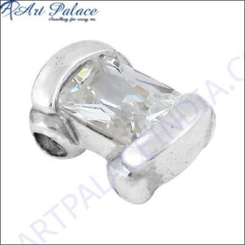 Elegant 925 Silver Pendant featuring a sparkling Classic Cubic Zirconia gemstone, showcasing exquisite craftsmanship and timeless design.