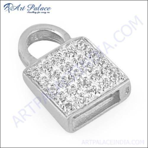 Elegant 925 silver pendant featuring a sparkling cubic zirconia gemstone, showcasing intricate design and craftsmanship.