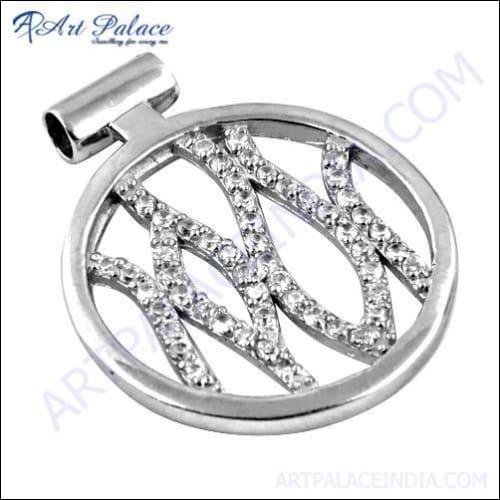 Elegant 925 silver pendant featuring stylish cubic zirconia stones, showcasing a sophisticated design perfect for any occasion.
