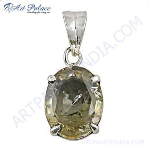 Elegant Citrine Gemstone Silver Pendant showcasing a vibrant yellow gemstone set in high-quality silver, perfect for stylish jewelry lovers.