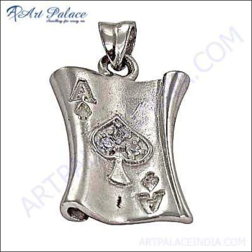 Elegant silver pendant featuring a sparkling cubic zirconia gemstone, showcasing a stylish and modern design.