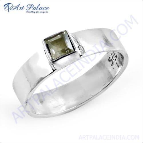 Elegant Delicate Cubic Zirconia Gemstone Silver Ring showcasing a sparkling cubic zirconia set in a finely crafted silver band.