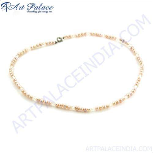 Elegant Fancy Cubic Zirconia and Pink Pearl Gemstone Silver Necklace showcasing a beautiful blend of sparkling stones and silver chain.