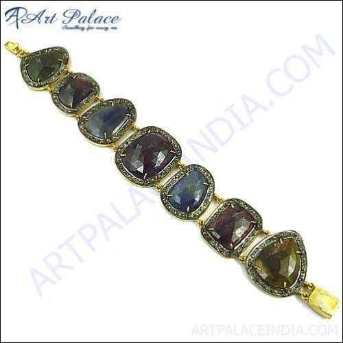 Elegant Gold-Plated 925 Sterling Silver Victorian Bracelets displayed on a soft fabric background, showcasing intricate design and luxurious finish.