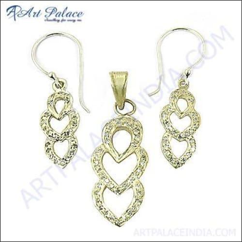 Elegant heart-shaped silver pendant set featuring cubic zirconia gemstones, showcasing exquisite craftsmanship and design.