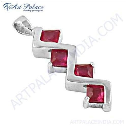 Elegant pink glass gemstone silver pendant showcasing intricate design and craftsmanship, perfect for stylish jewelry lovers.