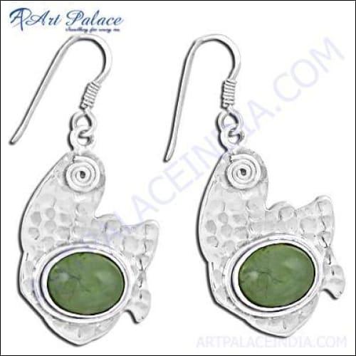 Elegant silver earrings featuring beautiful prehnite gemstones, showcasing a stylish and sophisticated design suitable for any occasion.