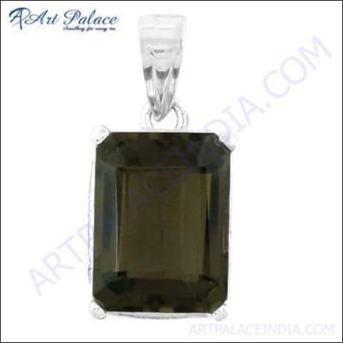 Elegant Silver Smokey Quartz Gemstone Pendant showcasing a beautiful smokey quartz stone set in a sleek silver design, perfect for any occasion.