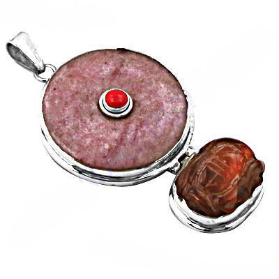 A stunning silver multi stone pendant featuring intricate designs and vibrant stones, perfect for enhancing any outfit.