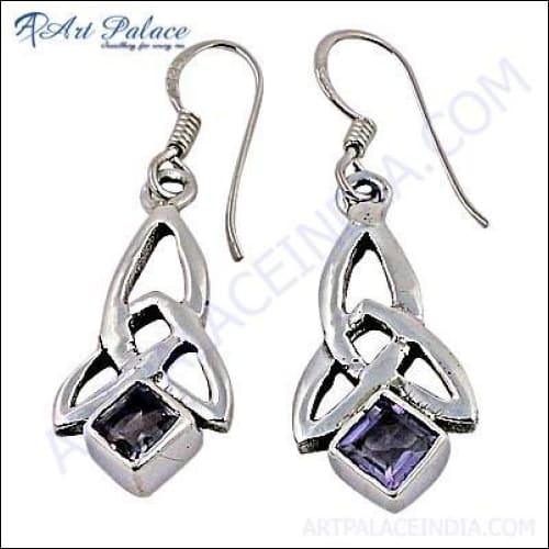 Exclusive Amethyst and Silver Earrings featuring elegant design with genuine amethyst stones set in silver.
