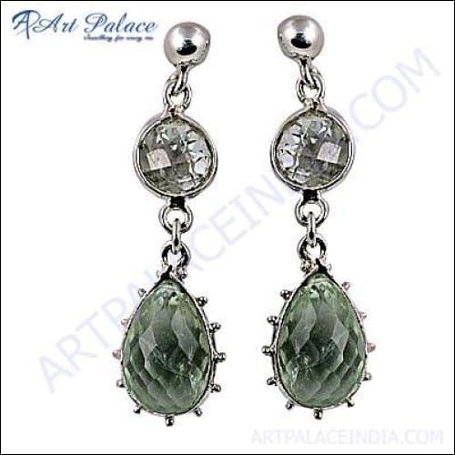 A pair of exclusive multi-gemstone silver earrings showcasing vibrant gemstones set in elegant silver design.