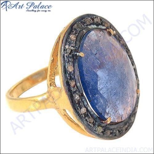 Exclusive Victorian Silver Ring featuring sparkling diamond and sapphire gemstones set in high-quality silver, showcasing intricate craftsmanship.
