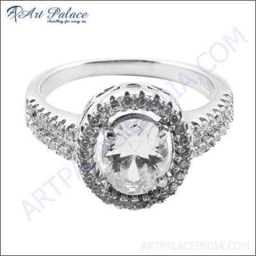 Extra Shine CZ Silver Ring featuring sparkling cubic zirconia set in a high-quality silver band, perfect for elegant occasions.