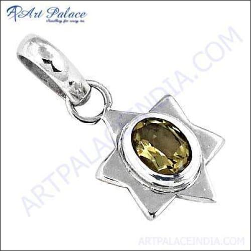 Extra Shine Gemstone Silver Pendant featuring a sparkling gemstone set in a beautifully crafted silver design.
