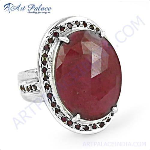 Fabulous Ruby Gemstone Silver Ring featuring a vibrant ruby set in 925 sterling silver, showcasing intricate design and craftsmanship.