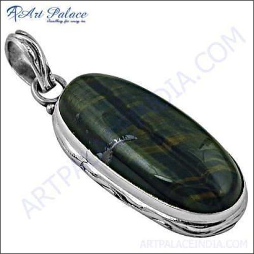 Famous Style Tiger Eye Gemstone Silver Pendant showcasing a rich golden-brown tiger eye stone set in high-quality silver, perfect for elegant jewelry lovers.