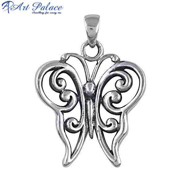 Fashionable butterfly style jewelry made of 925 sterling silver, showcasing intricate design and elegant finish.