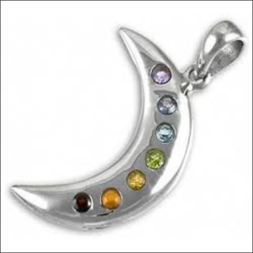 Fashionable Moon Multi-Gemstone 925 Silver Pendant featuring vibrant gemstones set in elegant silver design.