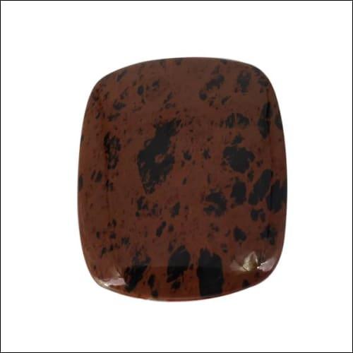 Flat Mahogany Obsidian Stone from Glitzy Synergy Stone Collection, showcasing its rich mahogany hue and flat shape, perfect for jewelry designs.