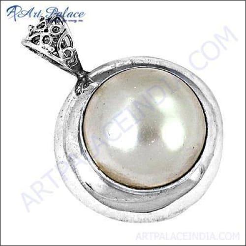 A stunning Genuine Pearl 925 Sterling Silver Pendant showcasing elegance and craftsmanship, perfect for women's jewelry.