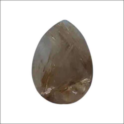 Golden Rutile Pear Shape Gemstone showcasing golden needle inclusions, perfect for elegant jewelry designs.