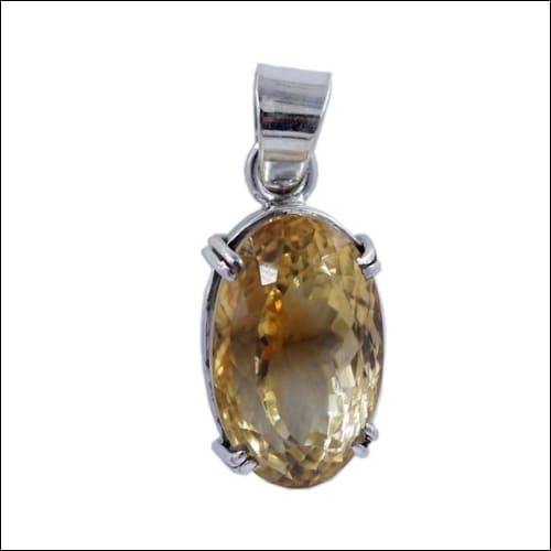 Graceful Citrine 925 Silver Gemstone Pendant featuring an oval cut citrine stone set in high-quality 925 silver, showcasing elegance and craftsmanship.
