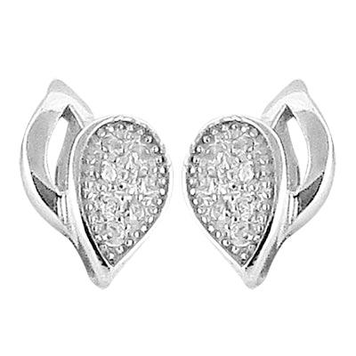 Graceful sterling silver earrings featuring sparkling cubic zirconia stones, showcasing elegance and femininity.