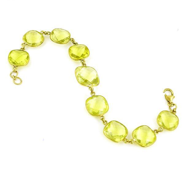 Gracious Fashion Lemon Quartz Gemstone Silver Bracelet featuring a vibrant lemon quartz stone set in 925 sterling silver, showcasing exquisite craftsmanship.